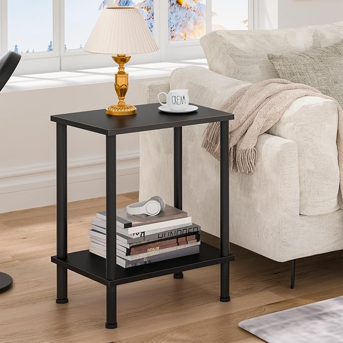 End Table, Small Side Table, 2-Tier Nightstand - Image 2