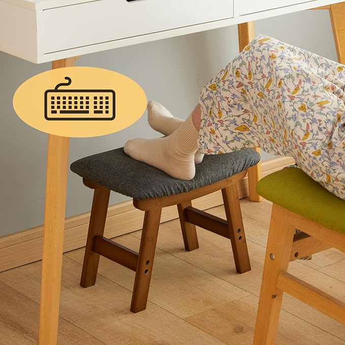 Foot Stool Ottoman Foot Rest Under Desk, Small Stool - Image 8