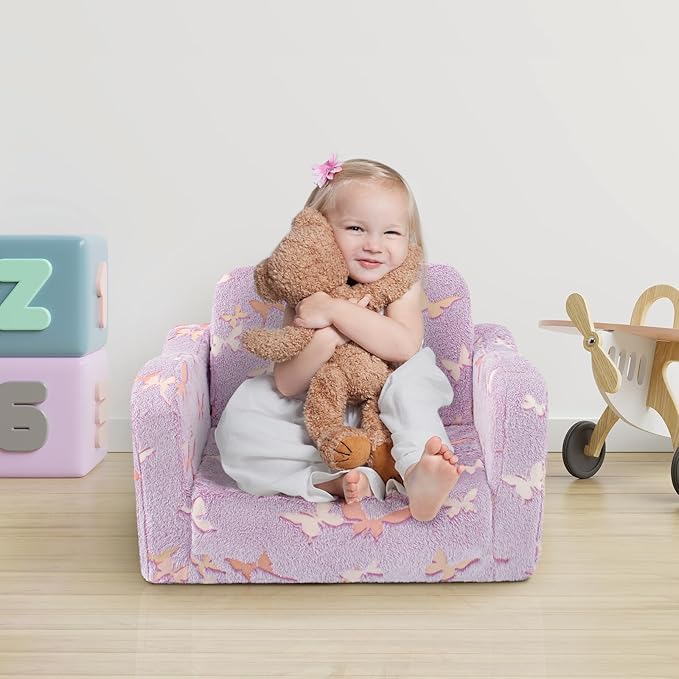 Kids Toddler Chair, 2-in-1 Toddler Couch Fold Out, Convertible Chairs - Image 2