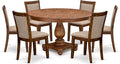 F2MZ7-50N-04 7-Pc Wooden Dining Set Includes a Pedestal Table and 6 Light Tan by LuxebyEastWestFurniture
