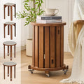 CozyDH 4-in-1 Nesting Side Tables, Stackable Stools Set of 4, Wooden Round End by CozyDHDuvetCover