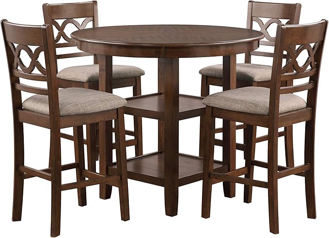 New Classic Furniture Cori 5-Piece Round Counter Set by NewClassicFurniture