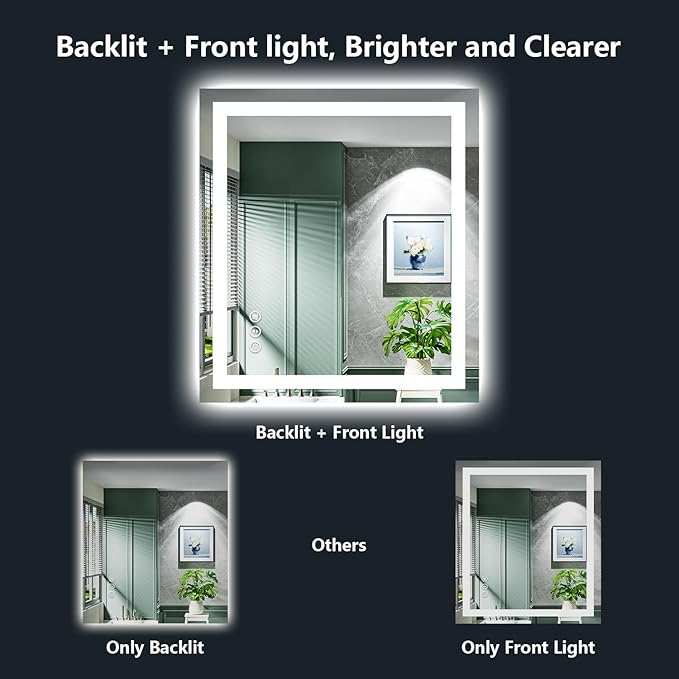 24x30 Inch LED Bathroom Mirror - Image 3