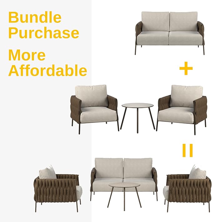 EAST OAK Life Chatter Loveseat, Outdoor Furniture, Deep Seating - Image 2