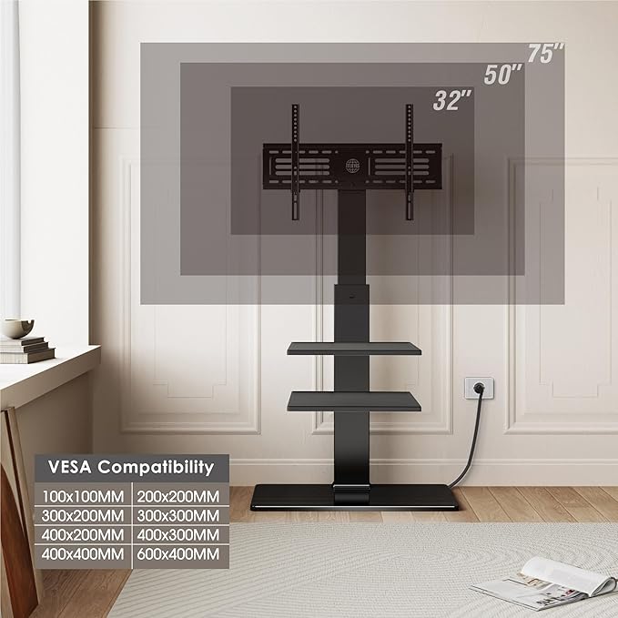 FITUEYES Floor TV Stand for 32-75 inch TV - Image 5