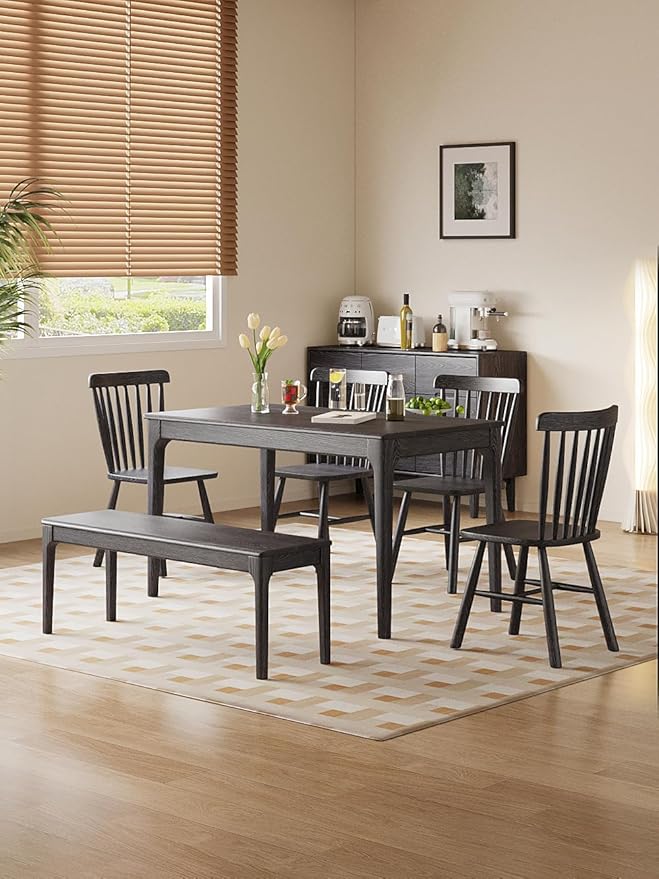 Dining Bench, Wood Bench Solid Oak Wooden Bench Indoor Dining Room Table Home - Image 5