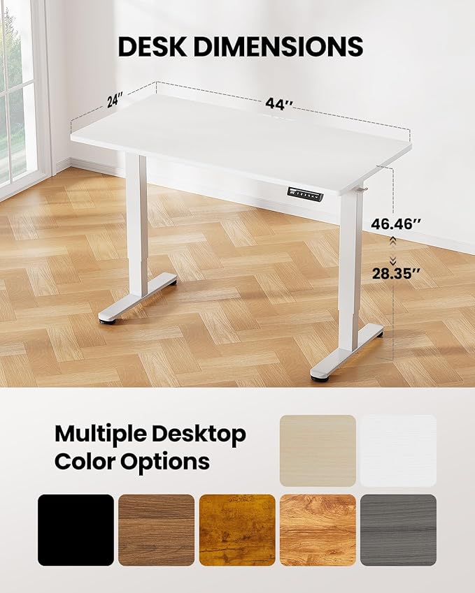 ErGear Electric Standing Desk, 44 x 24 Inches Height Adjustable Stand up Desk - Image 2