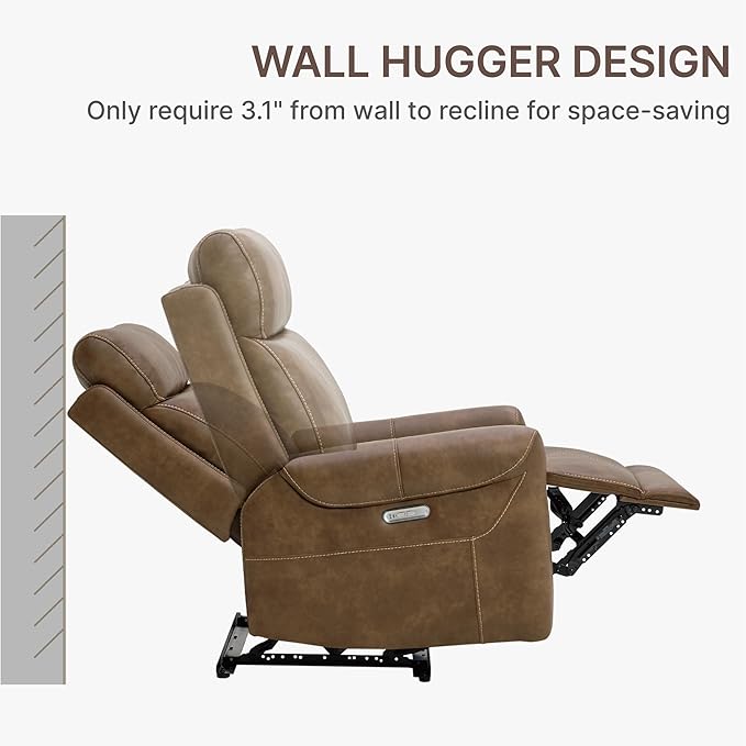 Leather Recliner Chair for Adults Wall Hugger RV Recliner - Image 5