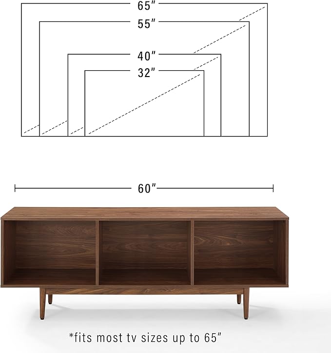 Crosley Furniture Liam Large Vinyl Record Storage TV Stand and Entertainment - Image 11