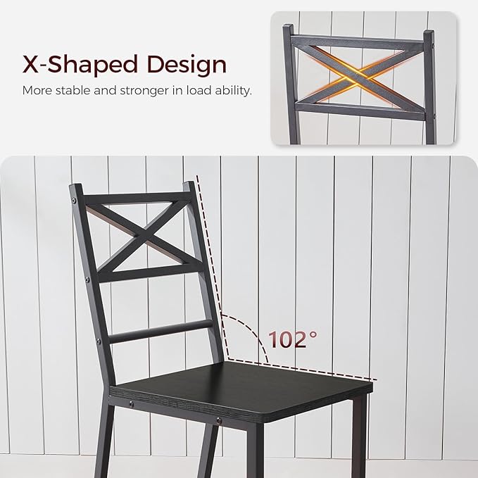 Dining Chair Set of 2, Rustic Wooden Kitchen Chairs - Image 3