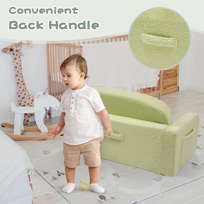 Extra Wide Kids Couch, 2-in-1 Soft Toddler Couch - Image 7