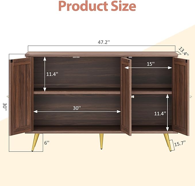 Shintenchi Large Rattan Storage Cabinet, Modern Sideboard Cabinet, Accent Large - Image 2