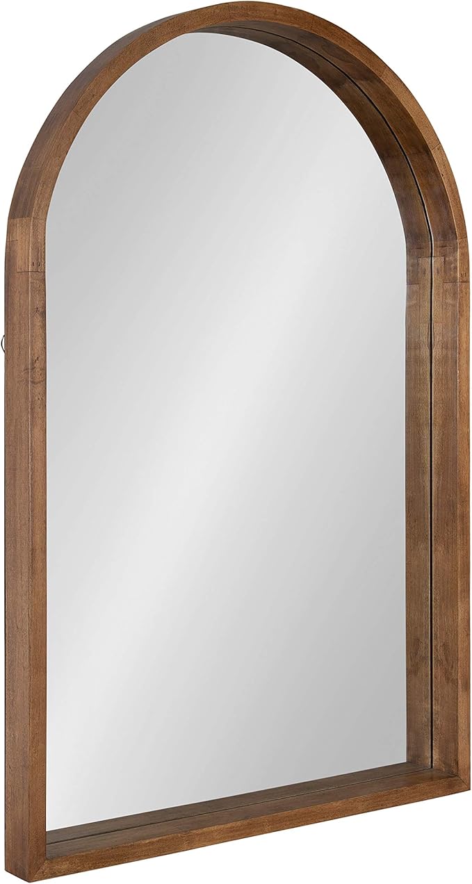 Kate and Laurel Hutton Rustic Modern Farmhouse Arch Mirror, Natural Wood Finish by KateandLaurel