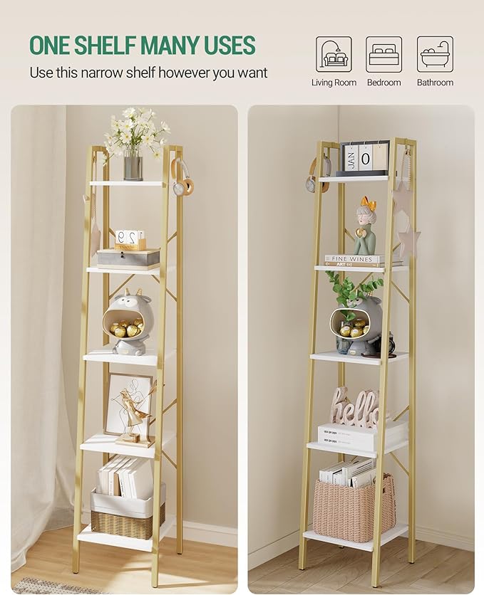 Ladder Shelf, Bookshelf Bookcase, Freestanding Corner Storage Shelve - Image 3