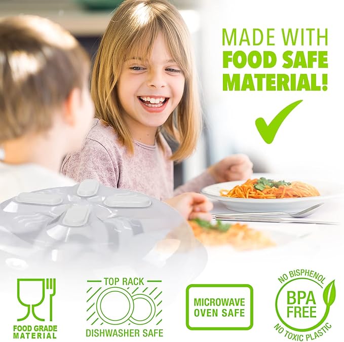 Magnetic Splatter Cover, 12-Inch Clear BPA-Free Food Lid, Vented Plate Guard - Image 7
