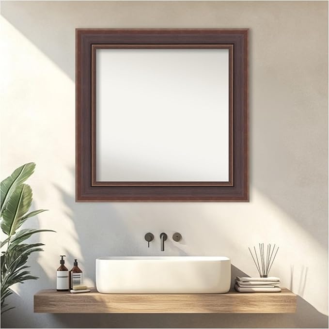 Amanti Art Brown Bathroom Mirror - Image 6