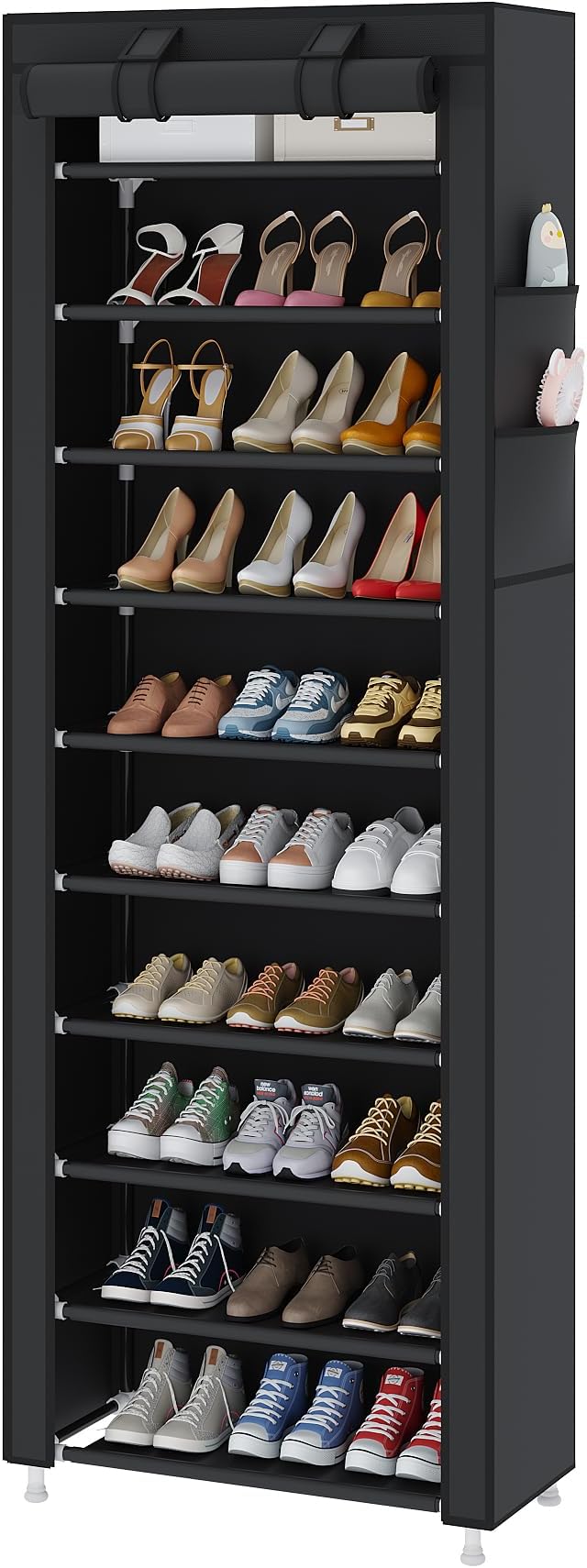 UDEAR 10-Tier Free Standing Shoe Rack Sturdy Shoe Rack Organizer by UDEAR