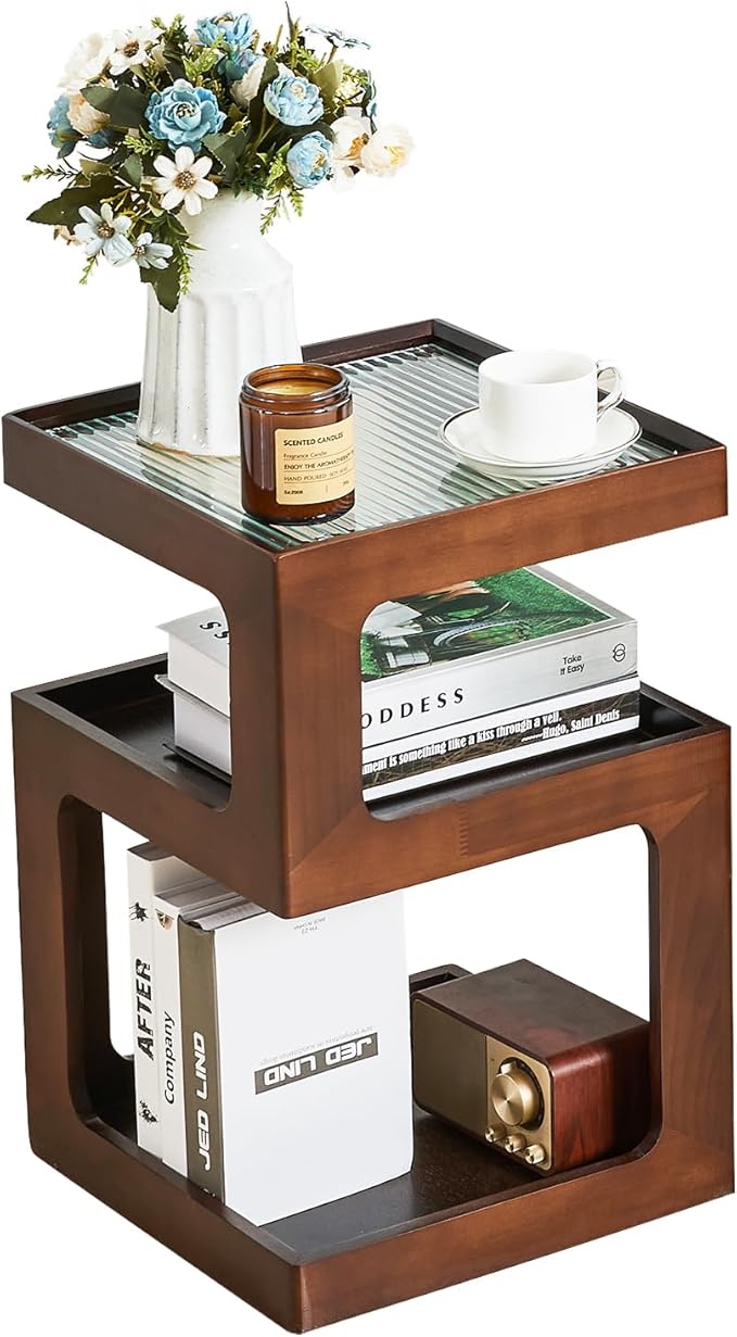 CozyDH 3-Tier End Table No Assembly Required, Modern Side Table 3-Tier Wood - Image 9
