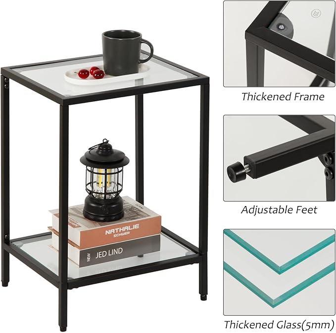 Modern 2-Tier Tempered Glass End Table - Image 5