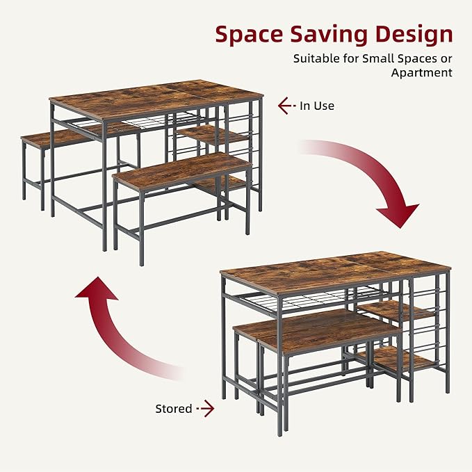 IDEALHOUSE Dining Table Set for 4, Kitchen Table Set for 4 - Image 5