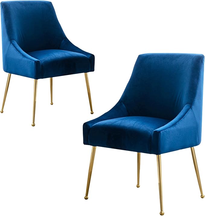 Modern Velvet Dining Chairs Set of 2, Contemporary Upholstered Furniture by HOLILA