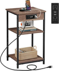 WLIVE Side Table with Charging Station and USB Ports, Small End Tables by WLIVE