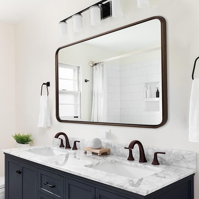 ANDY STAR Bronze Bathroom Mirror 30X40, Large Brushed Bronze Mirror - Image 9