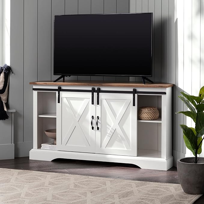 Walker Edison Everette Modern Farmhouse Double Sliding X Barn Door Stand - Image 5