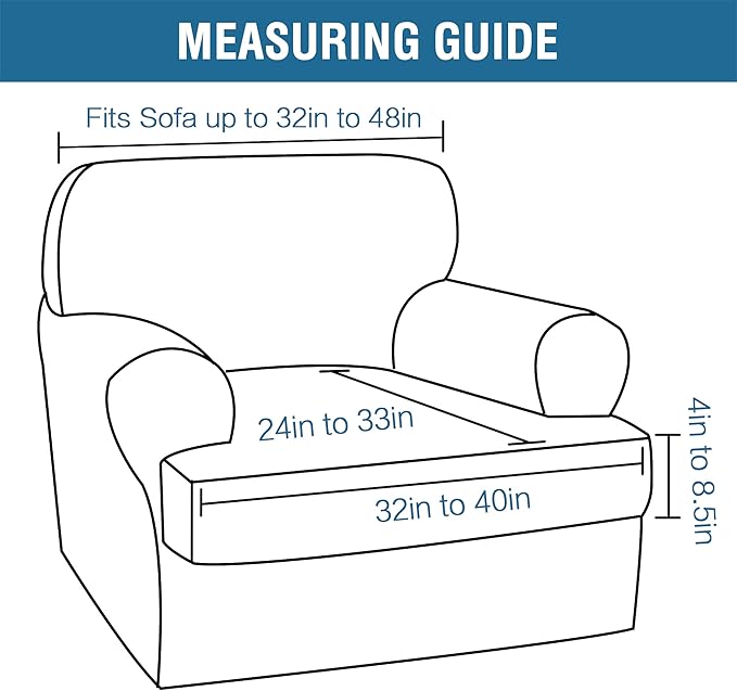 H.VERSAILTEX Sofa Cover 2 Piece Armchair Slipcovers Thick Velvet Couch Cover - Image 2