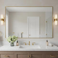 27x40 Inch Brass Bathroom Mirror by Bonverre