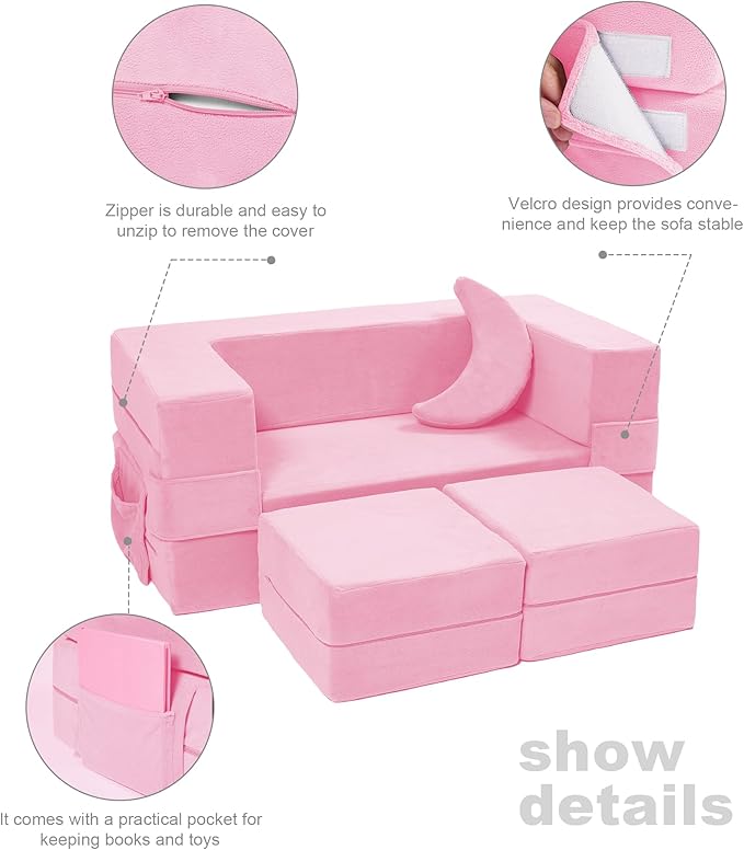 Modular Kids Sofa, Toddler Couch Foam Armchair - Image 6