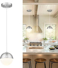 LMS 6-inch Brushed Nickel Pendant Light, Mid Century Kitchen Island Pendant by LMS