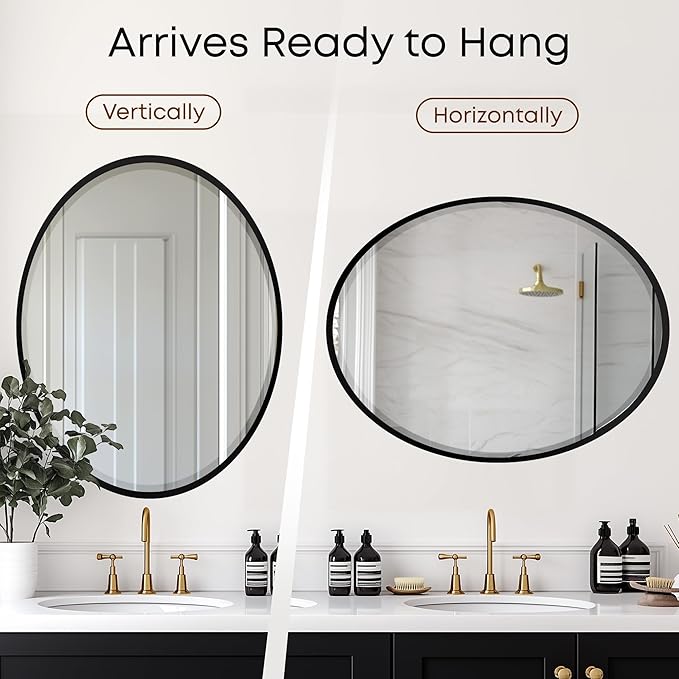 OVALCREST - Oval Wooden Beveled Wall Mirror - Image 4