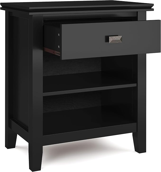 SIMPLIHOME Artisan Solid Wood 24 inch Wide Contemporary Bedside Nightstand - Image 4