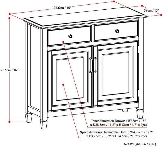 SIMPLIHOME Connaught SOLID WOOD 40 Inch Wide Traditional Entryway Storage - Image 3