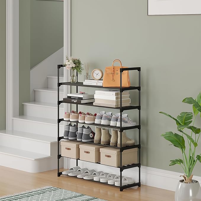 Calmootey 6-Tier Shoe Rack, Tall Large Capacity 30 Pairs Shoes Storage Organizer - Image 6
