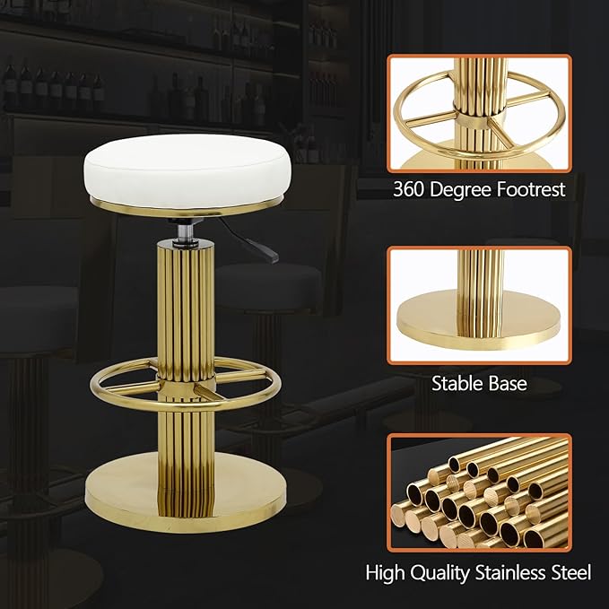 FUNROLUX Bar Stools Counter Height Bar Stools Modern Adjustable Swivel Counter - Image 7