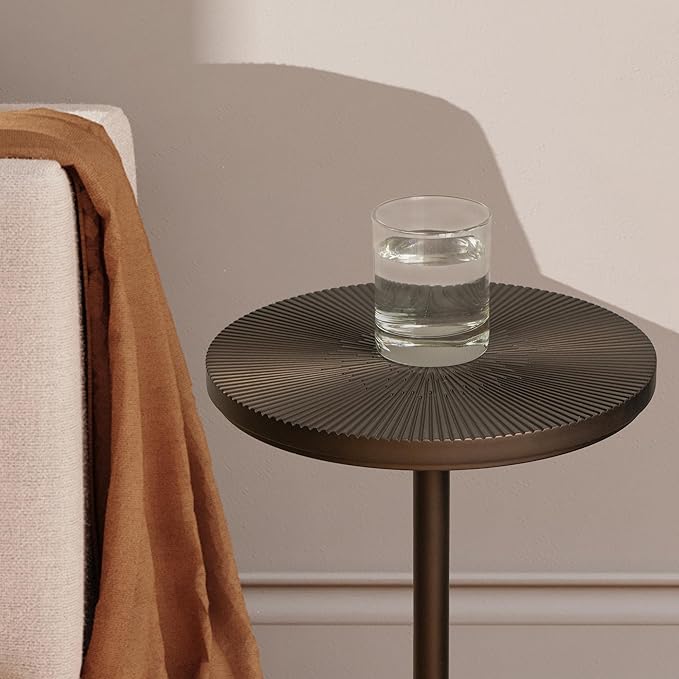 Drink Table Set of 2, Small Round Pedestal Side Table - Image 6