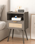 Rattan Nightstand, Modern Bedside Table by Unknown