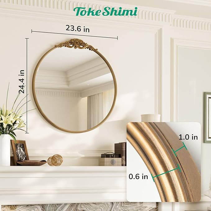 TokeShimi 24x24 Vintage Round Mirror - Image 7