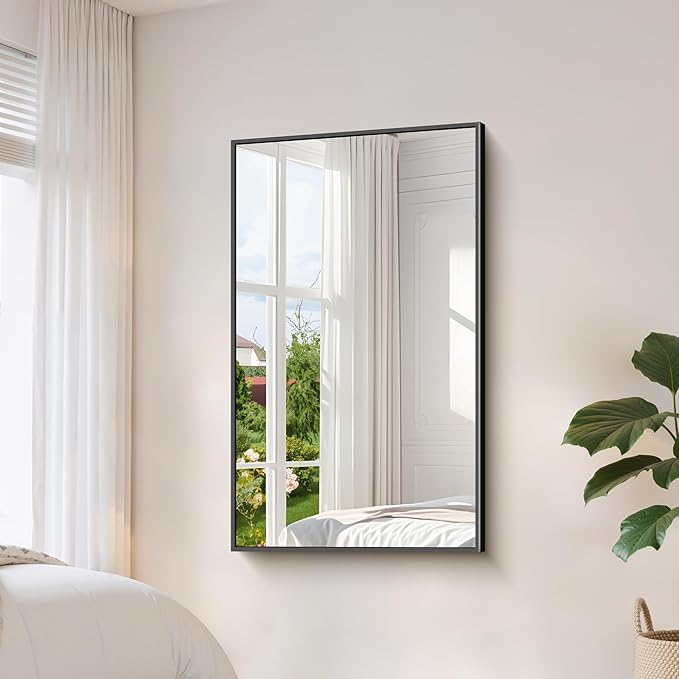 YIROMAN Bathroom Mirror 50"x30", Large Matte Black Bathroom Mirror - Image 5