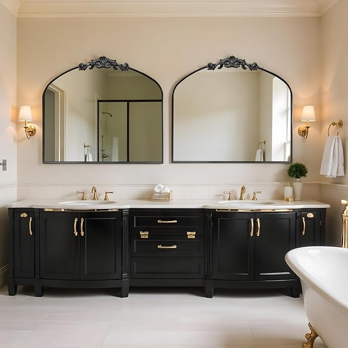 MISSDAY Vintage Matte Black Baroque Mirror - Image 9