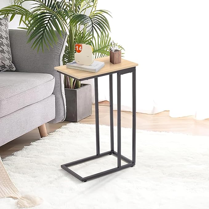 C-Shaped End Table, for Living Room, Small Spaces, TV Tray Couch Side Tables - Image 8