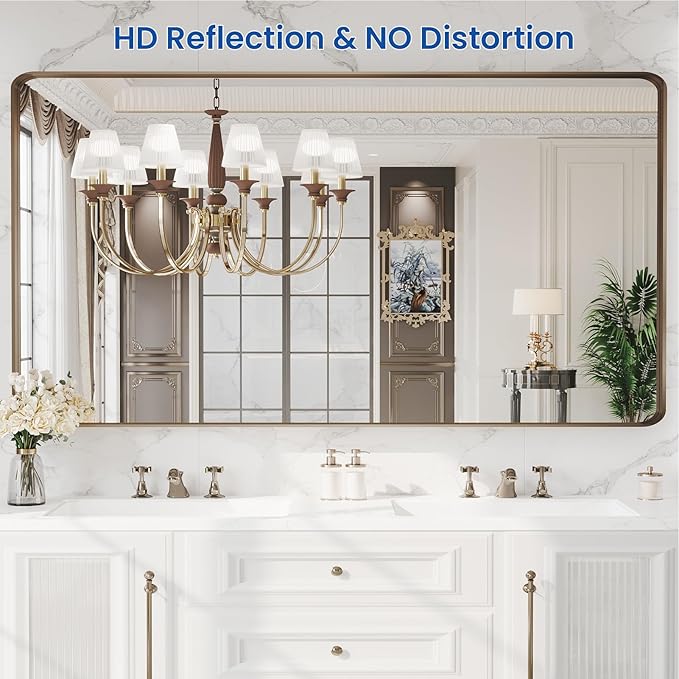 WEER 60x30 Inch Bronze Bathroom Mirror - Image 2