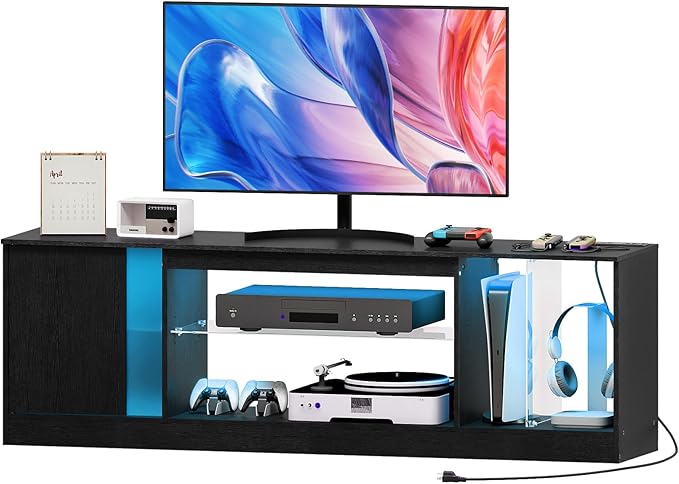 TV Stand with Power Outlets to 63 65 70inch TV, Modern Entertainment Center - Image 9