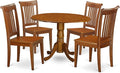 East West Furniture DLPO5-SBR-W 5 Piece Kitchen Table & Chairs Set Includes a by EastWestFurniture