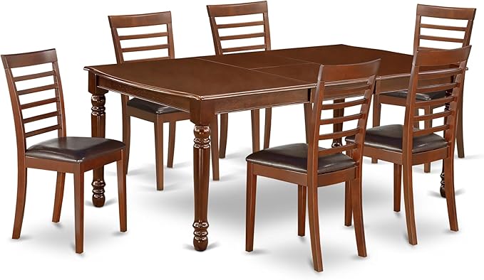 East West Furniture DOML7-MAH-LC 7 Piece Dining Room Table Set Consist of a by EastWestFurniture