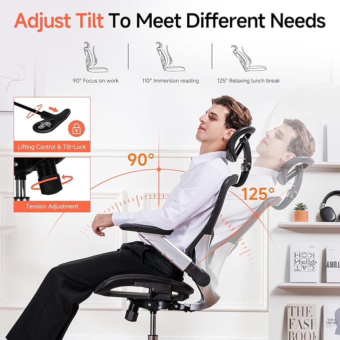 COMHOMA Big and Tall Ergonomic Mesh Office Chair, High Back Home Desk Chair - Image 6