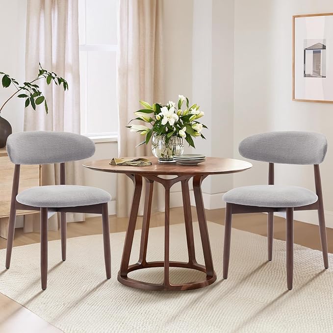 COLAMY Wooden Dining Chairs Set of 6, Modern Fabric Upholstered Dining Room - Image 7