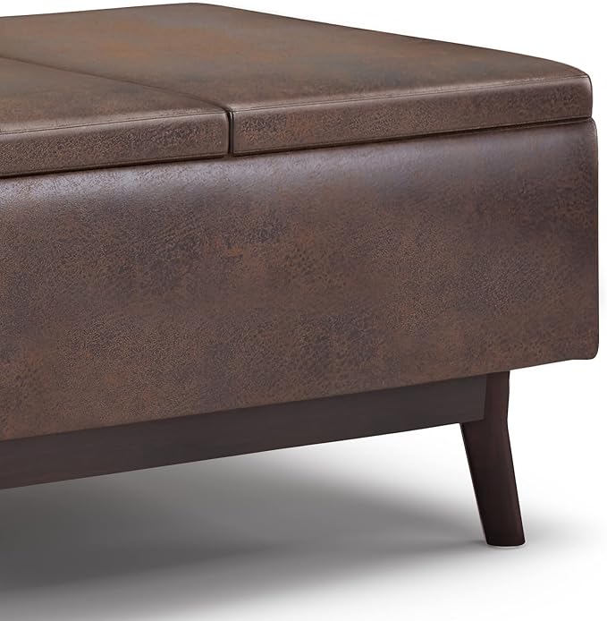 SIMPLIHOME Owen 34 inch Wide Mid Century Modern Rectangle Coffee Table Storage - Image 5